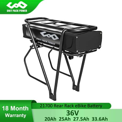 Rear Rack 36V 20Ah 25Ah 27.5Ah 33.6Ah Electric Bicycle Batterry With Taillight for 24-28 inch 500W 350W 250W Hub/Mid eBike Motor