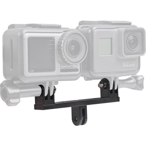 Aluminum Dual Twin Mount Adapter with Two Screw for GoPro Hero 9/8/7/(2018) 65 Black,4 Action Cameras- Housing Handheld Monopod