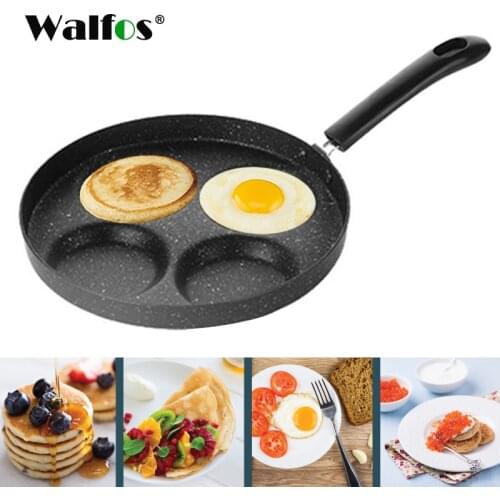 WALFOS Nonstick Frying Pan 4 Units Cookware Fry Pan for Egg Pancake Steak Cooking Pan Pot for Gas Cooker Grill Skillet Pan
