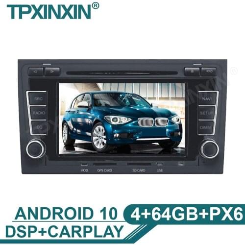 Android 10 4+64G Car Player 2 Din Head Unit For AUDI A4 2002-2007 Car GPS Navi Tape Recorder DSP Radio Multimedia
