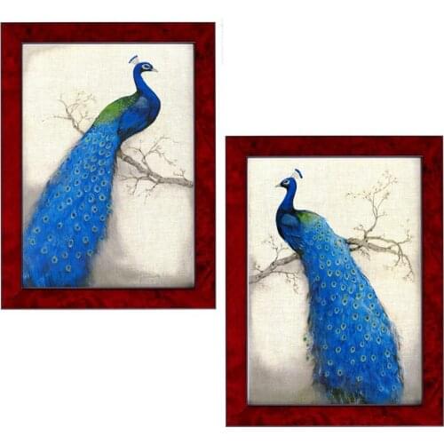 Free shipping classical peacock animal scenery set oil painting canvas prints on canvas wall art decoration frameless picture