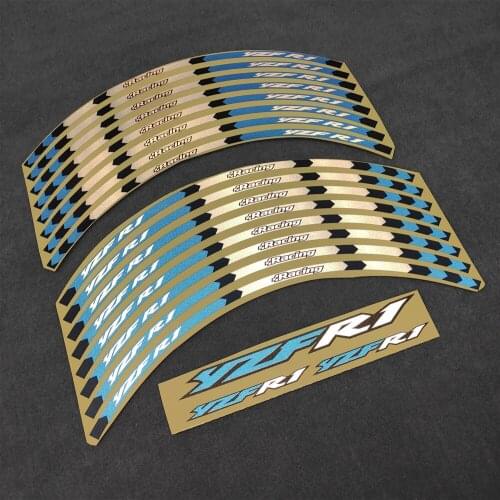 Free Shipping Motorcycle High Quality Applique Sticker For Yamaha YZF R1 Wheel Decals 17inch Rim Modification Reflective