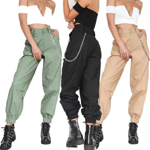 Harem Pants For Women Summer Fashion Casual High Waist Solid Long Loose Trousers Female Cargo Pants Hip Hop Pants Streetwear