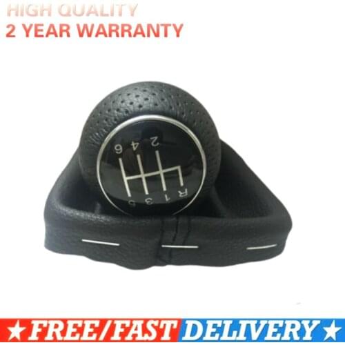 13mm hole Car Gear Shift Knob 6 Speed With Leather Boot Gaitor Complete Fit For Audi A3 S3 2001 2002 2003