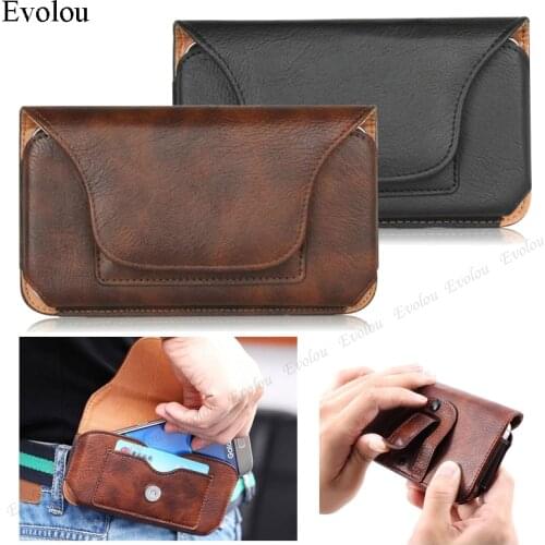 Waist Belt Clip Phone Pouch For Redmi Note 10 Pro Max 10S Case Universal Flip Leather Cover For Redmi Note 9Pro 9S 8T 7 6 5A 4X