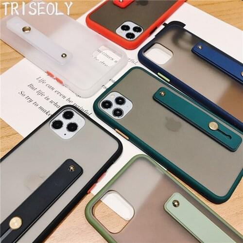 Matte Hard Back Cover For Enjoy 10 Plus Enjoy 9S 9E 10E 8 Wrist Strap Bracket Case For Huawei Nova 6 7 SE 5 5i Pro 5T 4E 7i Case