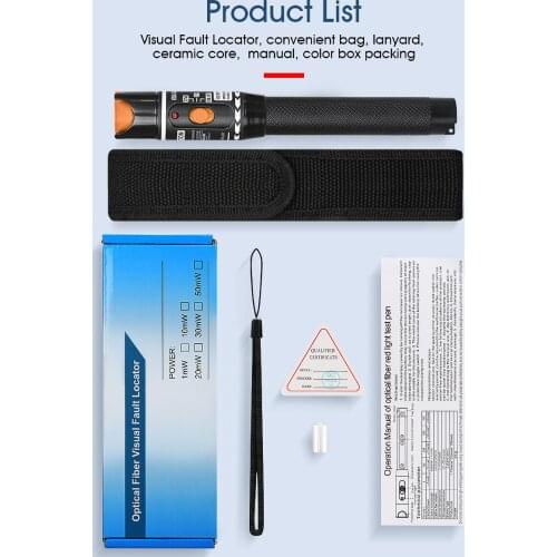 COMPTYCO 10/20/30mW VFL Fiber Optical Cable Tester Pen Type Visual Fault Locator for FC/SC/ST