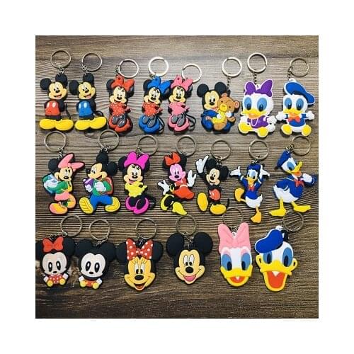 Disney Mickey Minnie Donald Duck Fashion Anime Toy Figures Keychain Cartoon Keyholder Birthday Children Gifts