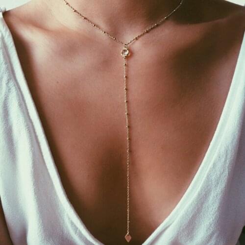 Long Choker Necklace Women Bohemian Style Tassel Long Chain Necklaces Womens Jewelry Accessories Wholesale Collares
