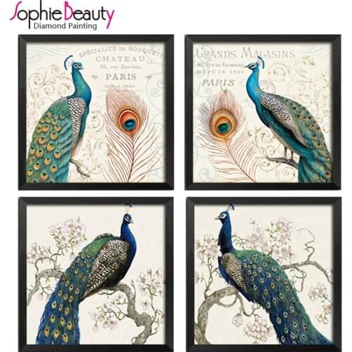 SOPHIE BEAUTY NEW DIY DIAMOND PAINTING CROSS STITCH ANIMAL GREEN PEACOCK HANDCRAFT SET EMBROIDERY ARTS CRAFTS SEWING MOSAIC SET