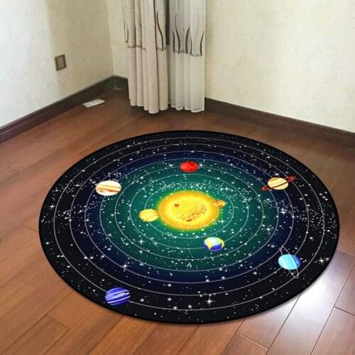 Creative cartoon galaxy magic divination non-slip round rug floor mat bedroom living room home decoration