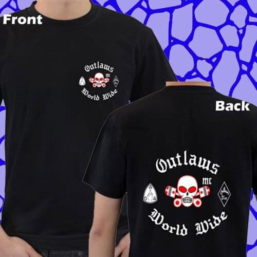 HOT MC Outlaws Suport World Wide Outlaws Short Sleeve Outlaws T-shirt Size S-3XL