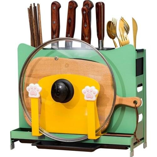 Home Multifunctional Storage Shelf Basin Chopsticks Spoon Asphalt Pot Cover Shelf Chopping Board Shelf Kitchen storage rack