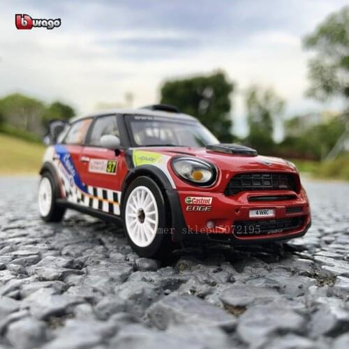 Bburago 1:32 2012 BMW MINI NO37 John Cooper Works WRC Team WRC rally car model Simulation Alloy Car Model Collect gifts toy