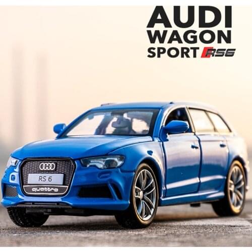 1:32 Audis RS6 Station Wagon Alloy Car Diecast Pull Back Open Door Model Metal Vehicle Simulation Collection Gifts Toys for boys