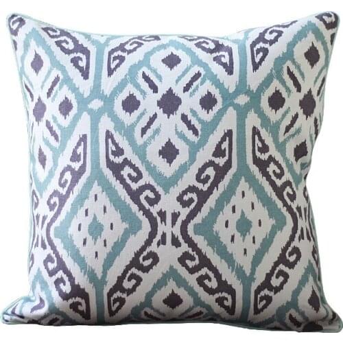 45X45cm Country style paisley pillowcase cushion cover yellow blue abstract geometric diamond pillow cover sofa home decoration