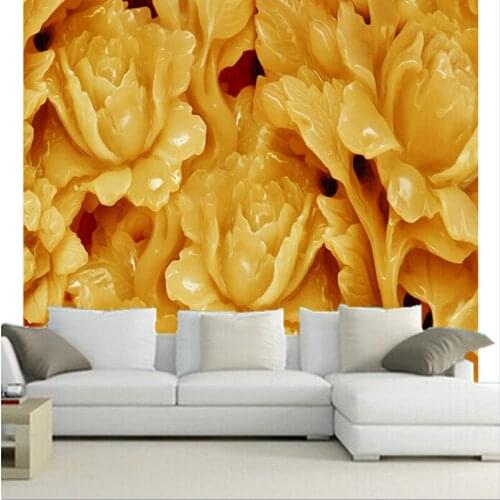 The latest 3D wallpaper,3D stereo China style Jade Flower papel de parede,TV wall living room sofa wall bedroom wallpaper