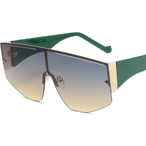 Square Goggle Sunglasses One Piece Women Sunglasses Oversized Gradient Lens Brand Designer Eyeglass Oculos De Sol Feminino