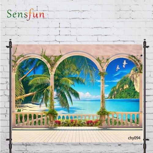 LEVOO Photography Background Arch Royal Art Seaside Garden Backdrop For Photo Studio Photocall Vinyl Background