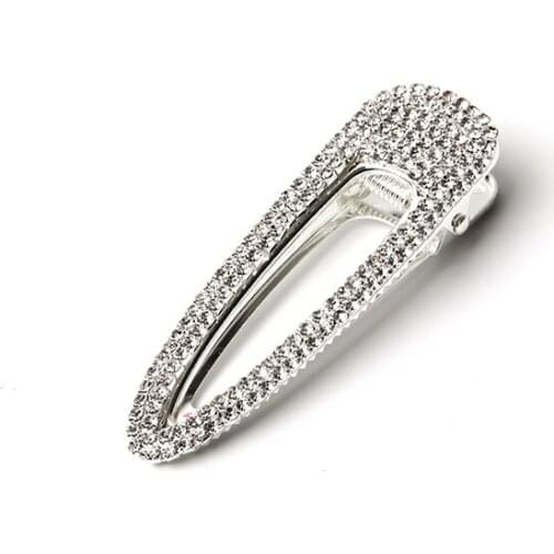 Silver Color Hollow Hair Clip Crystal Hair Ornament Girl Hair Styling Hairpins Durable Compact Exquisite Bangs Clip