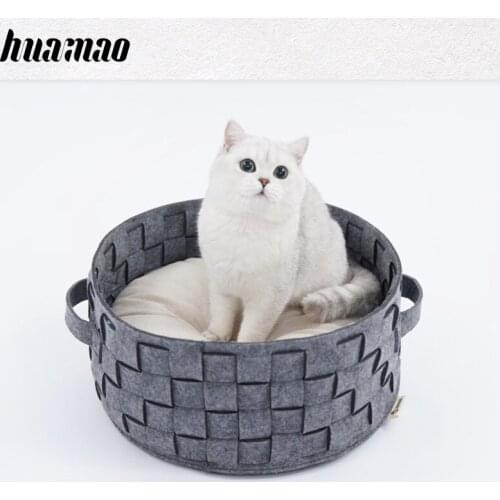 Dropshipping Foldable 2-in-1 Cat Bed Indoor Kitten Tent House Warm For Small Pet Dog Nest Kitty Cave Sleeping Cozy Plush Mats