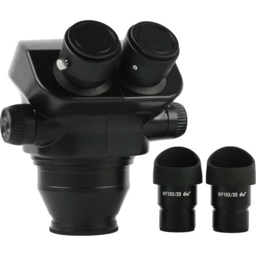7-45X 7X-50X Super Widefield Stereo Microscope Binocular Head + WF10X/20mm Eyepiece Rubber Eye-guards Microscope Accessories