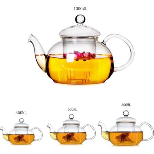 1000ml heat-resistant glass teapot flower teapot bottle teacup glass teapot injector tea herb coffee Christmas present