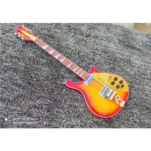 High quality 12-string 660 electric guitar with cherry red gradient gloss paint with "R" tail strands