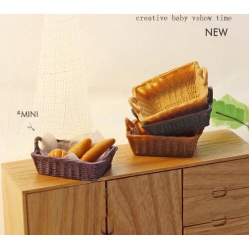 1:12 Dollhouse Miniature Storage Baskets Mini Simulation Resin Basket for Blyth Barbies OB11 BJD Doll House Play Accessories Toy