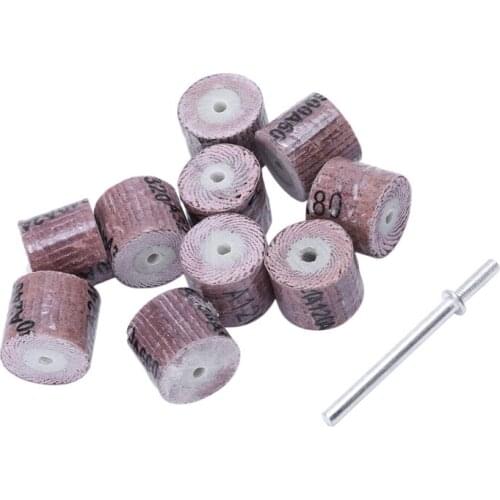 10Pcs 15Mm Sanding Band Wheel Disc 80/120/240/320/600Grit Rotarytools For Dremel