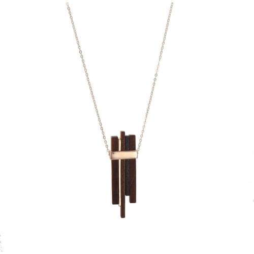 2020 new alloy wood bar Joining together resin Long Necklace Pendants for Women