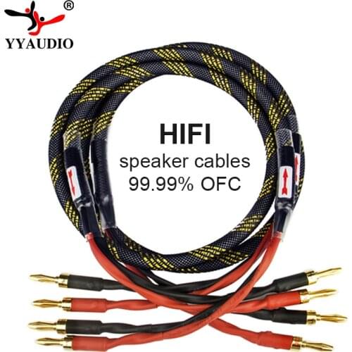 YYAUDIO 1 pair HiFi 2 Banana To 2 Banana Speaker Cable / Canare 4S8 Audio cable For Amplifier , 1m / 1.5m / 2m/2.5m / 3m / 5m