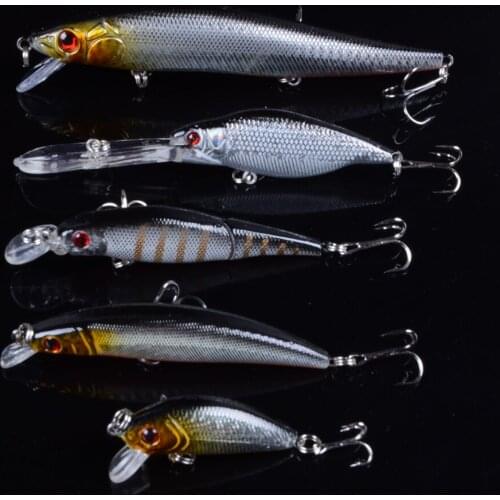 5pcs/Lot Fishing Lures Set Mixed 5 Models Minnows Bait Artificial Make Bass Crankbaits High Quality Wobblers Fishing Tackle
