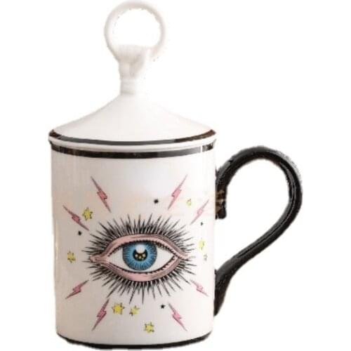 Brand G European Ceramic Funny Cool Cup with Lid Bone China Mug Milk Cup and Coffee Tazas Cat Mug Tasse