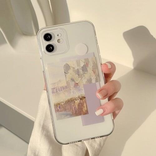 Retro photo murale landscape oil painting art Phone Case For iPhone 11 12 Pro Max Xs Max XR Xs 7 8 Plus X 7Plus case Cute Cover