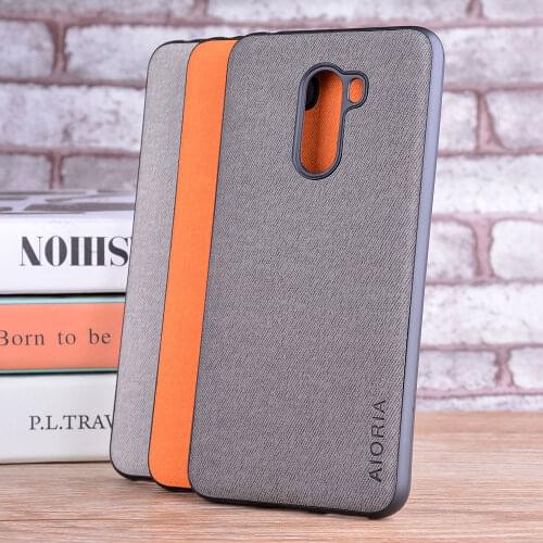 Case for Xiaomi Pocophone F1 coque Luxury textile Leather skin soft TPU hard phone cover for Xiaomi Pocophone F1 case