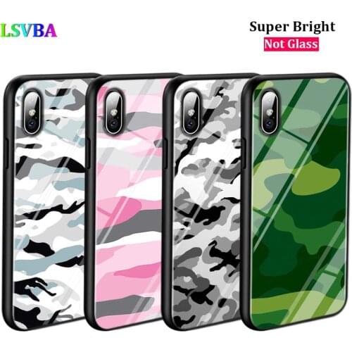 Black Cover Army Camo Camouflage for iPhone 11 11Pro X XR XS Max for iPhone 8 7 6 6S Plus 5S 5 SE Glossy Phone Case