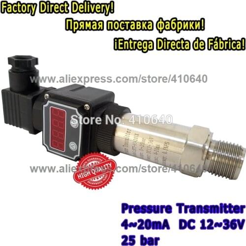 Pressure Transmitter 4 to 20mA With Display 25 Bar G1/2 Port Pressure Sensor Pressure Transducer Accept Other Pressure Range