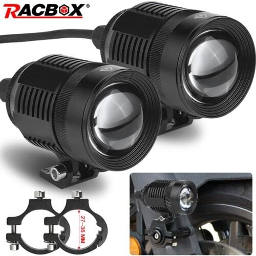 Motorcycle Spotlight 12V 30W Adjustment Laser Barrel External Spotlight Integrated LED Lamp Motorbike External Headlight
