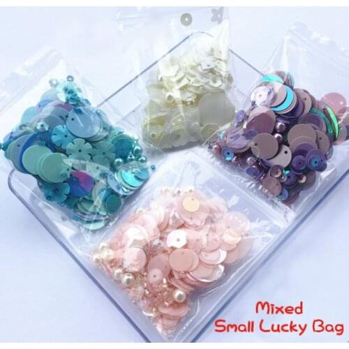 QL Crystal 10g/bags mixed pearl beads flat round pvc loose sequins,sewing craft,glass seed beads for garments wedding dress