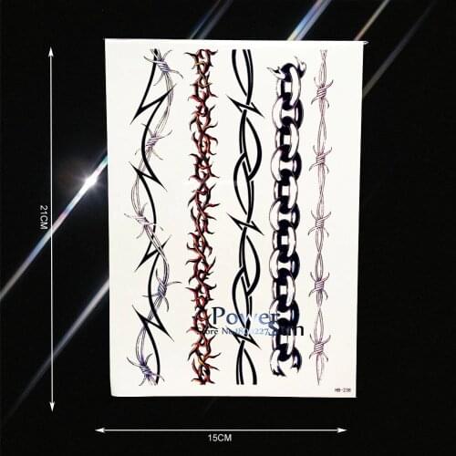 Cool Thorn Vine Rattan Chain Temporary Tattoo Sticker Men Women Body Arm Art Waist Decals Waterproof Fake Tattoo Stickers PHB238