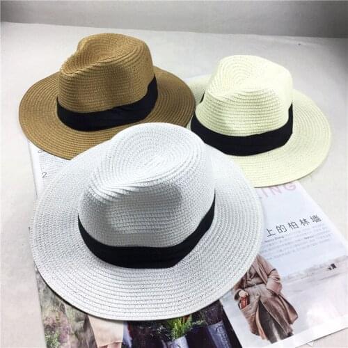 Summer Sun Hat The Korean Version Sea Border Sun Shade Hats Wide Brim Straw Jazz Fashion and Beautiful Casual Visor Caps H047