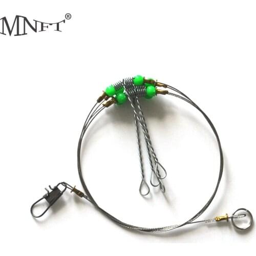 MNFT 5set Anti-Winding String Fishing Hooks 4 Steel Wire Swivels Connection High Quality Steel Fishing Hook Bracket
