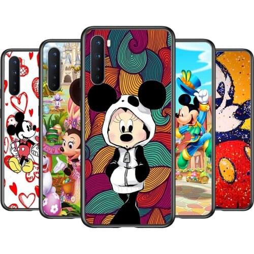 Soft TPU Mickey Minnie lovely Shockproof Silicone Cover for OnePlus Nord N100 N10 8T 8 7T 7 6T 6 5T Pro Black Phone Case