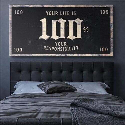 Wall Pictur English Poster Canvas Painting Life Responsibility Canvas Prints Pictures For Wall Poster Decorative Paintings