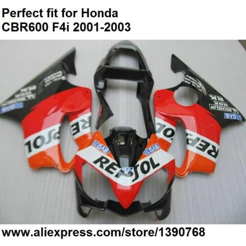 ABS plastic fairings for Honda CBR 600 F4i 2001 2002 2003 red black fairing kit CBR600F4i 01 02 03 DZ109