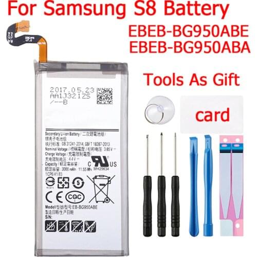 Original EB-BG950ABE Battery For Samsung Galaxy S8 3000mAh battery EB-BG950ABA SM-G950A G950F G950T G950V Batterie