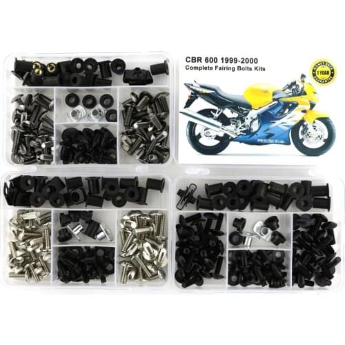 Fit For Honda CBR 600 CBR600 1999 2000 Motorcycle Cowling Complete Full Fairing Bolts Kit Fairing Clips Nuts Screw Steel