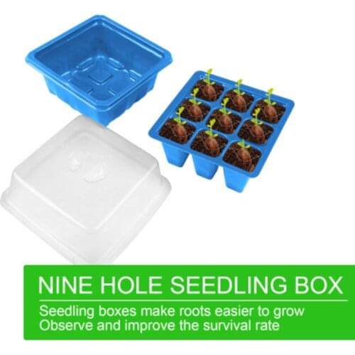 9 Hole Seedling Tray Seeding Starter Mini Greenhouse Indoor Grow Humidity Dome Adjustable Plant Propagator Kit With Lid Cover
