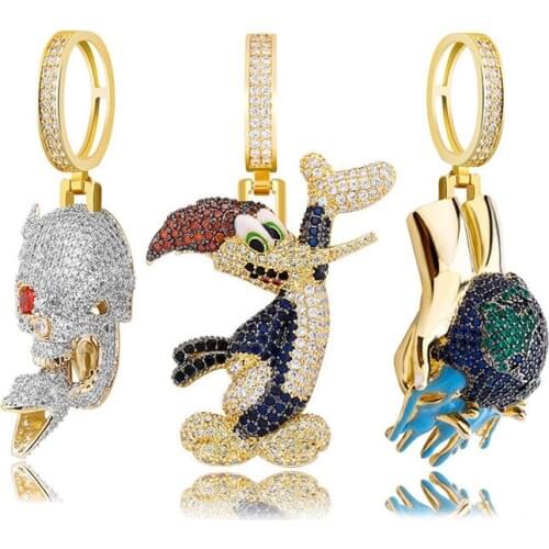 Hip Hop Cartoon Anime Character Pendant For Men Women Gifts Fashion Micro Pave Zircon Necklaces